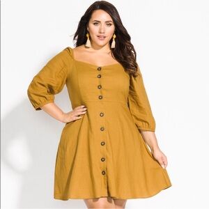 City chic summer fling linen mini dress size 22